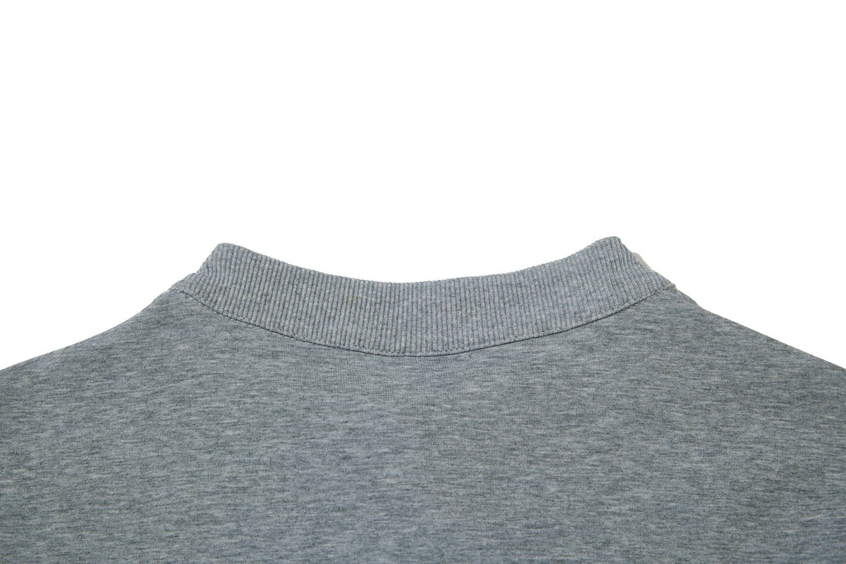SKATE PARK LETTER PRINT SNAP FRONT SWEATSHIRT; Gray; garment construction detail