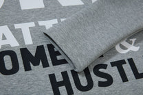 SKATE PARK LETTER PRINT SNAP FRONT SWEATSHIRT; Gray; design detail