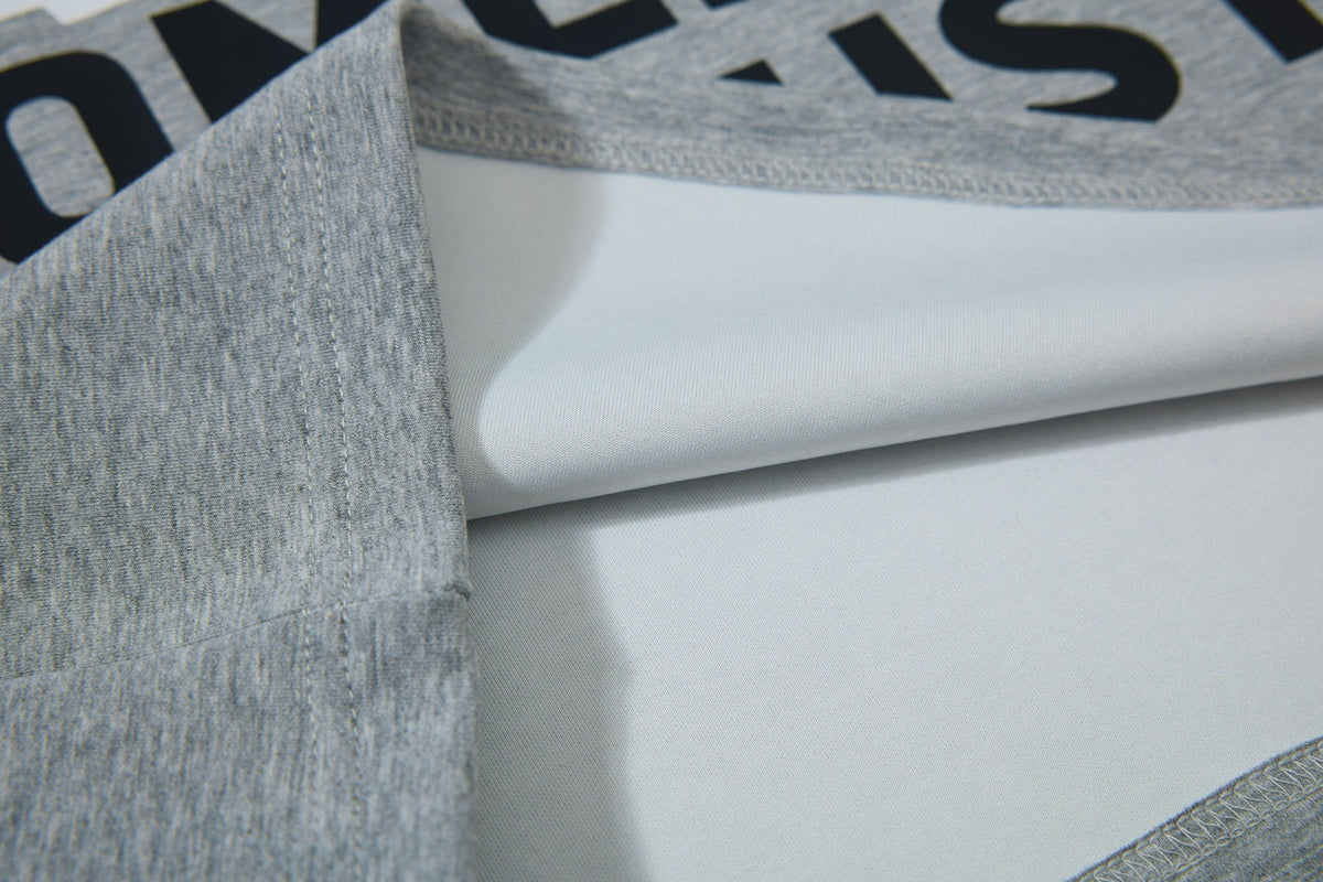 SKATE PARK LETTER PRINT SNAP FRONT SWEATSHIRT; Gray; fabric detail