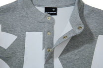 SKATE PARK LETTER PRINT SNAP FRONT SWEATSHIRT; Gray; garment construction detail