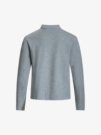 SKATE PARK LETTER PRINT SNAP FRONT SWEATSHIRT; Gray; back view