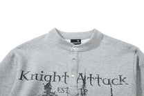 SKATE PARK KNIGHT GRAPHIC SWEATSHIRT; Gray; garment construction detail