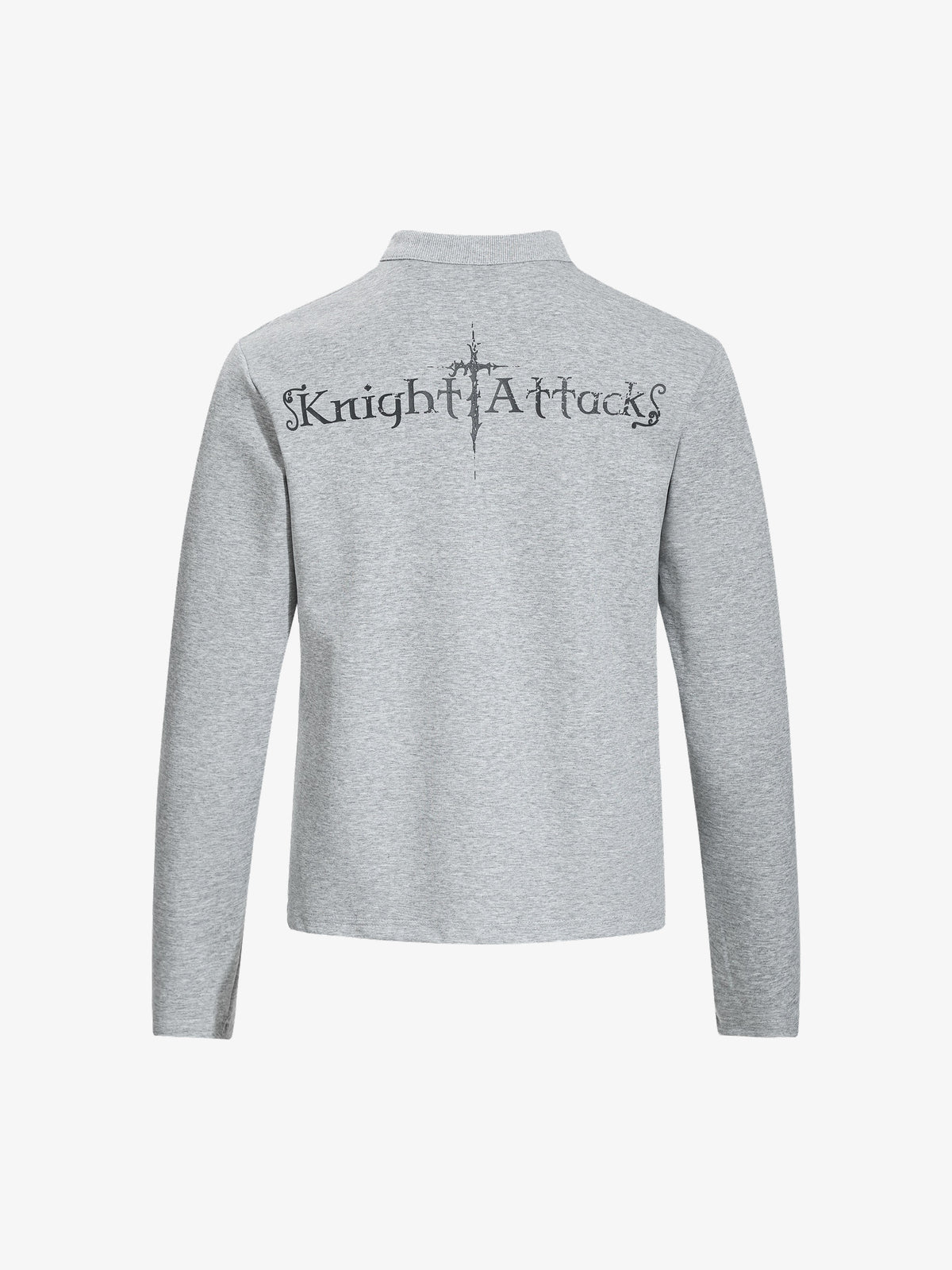 SKATE PARK KNIGHT GRAPHIC SWEATSHIRT; Gray; back view