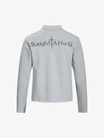 SKATE PARK KNIGHT GRAPHIC SWEATSHIRT; Gray; back view