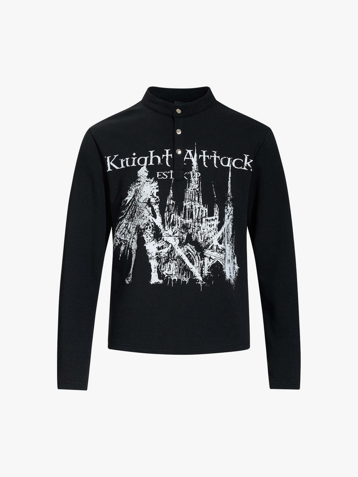 SKATE PARK KNIGHT GRAPHIC SWEATSHIRT; Black; front view