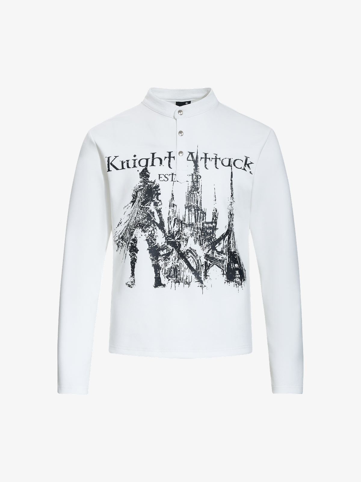 SKATE PARK KNIGHT GRAPHIC SWEATSHIRT; White; front view