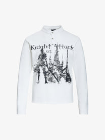 SKATE PARK KNIGHT GRAPHIC SWEATSHIRT; White; front view