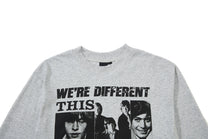 SKATE PARK PORTRAIT COLLAGE GRAPHIC SWEATSHIRT; Gray; design detail