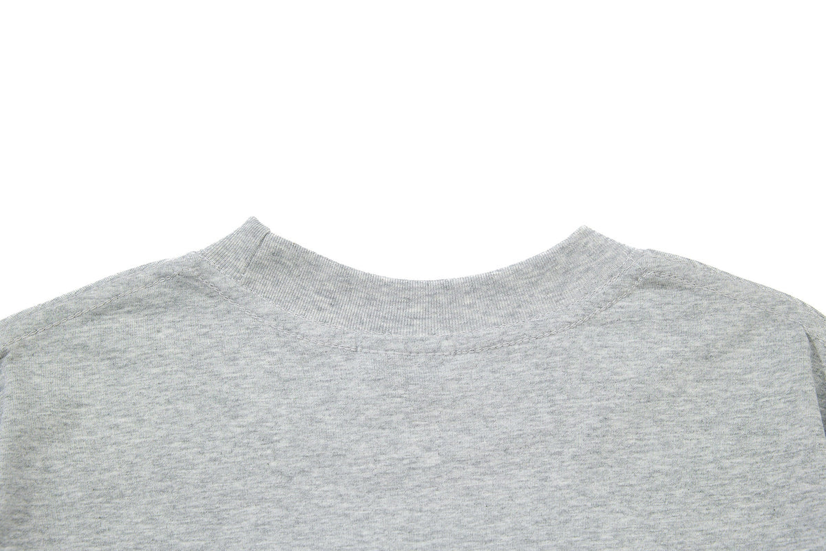 SKATE PARK PORTRAIT COLLAGE GRAPHIC SWEATSHIRT; Gray; garment construction detail