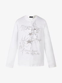 SMK MADE CHAIN STARBURST GRAPHIC SWEATSHIRT; White; front view