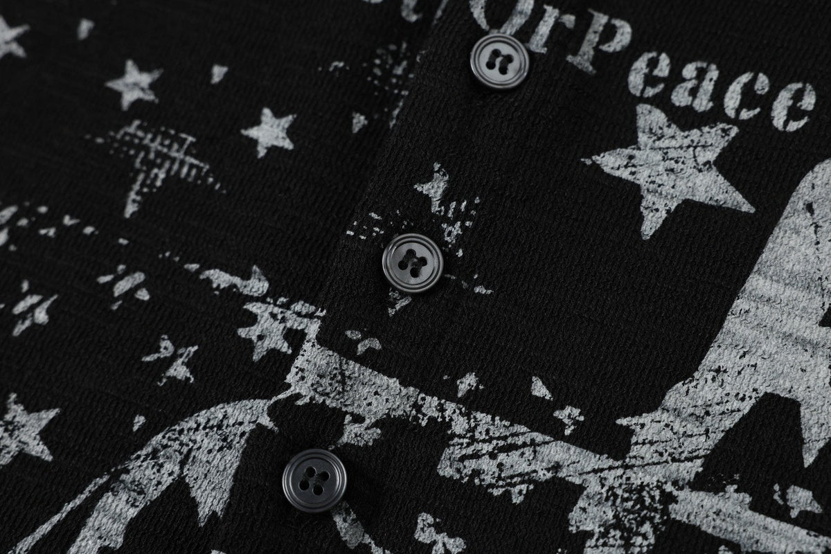 TAELE PLUS STAR COLLAGE GRAPHIC SWEATSHIRT; Black; design detail
