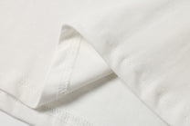 TAELE PLUS PORTRAIT PRINT CONTRAST SLEEVE SWEATSHIRT; White; garment construction detail