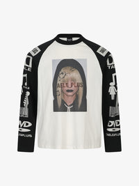 TAELE PLUS | PORTRAIT PRINT CONTRAST SLEEVE SWEATSHIRT