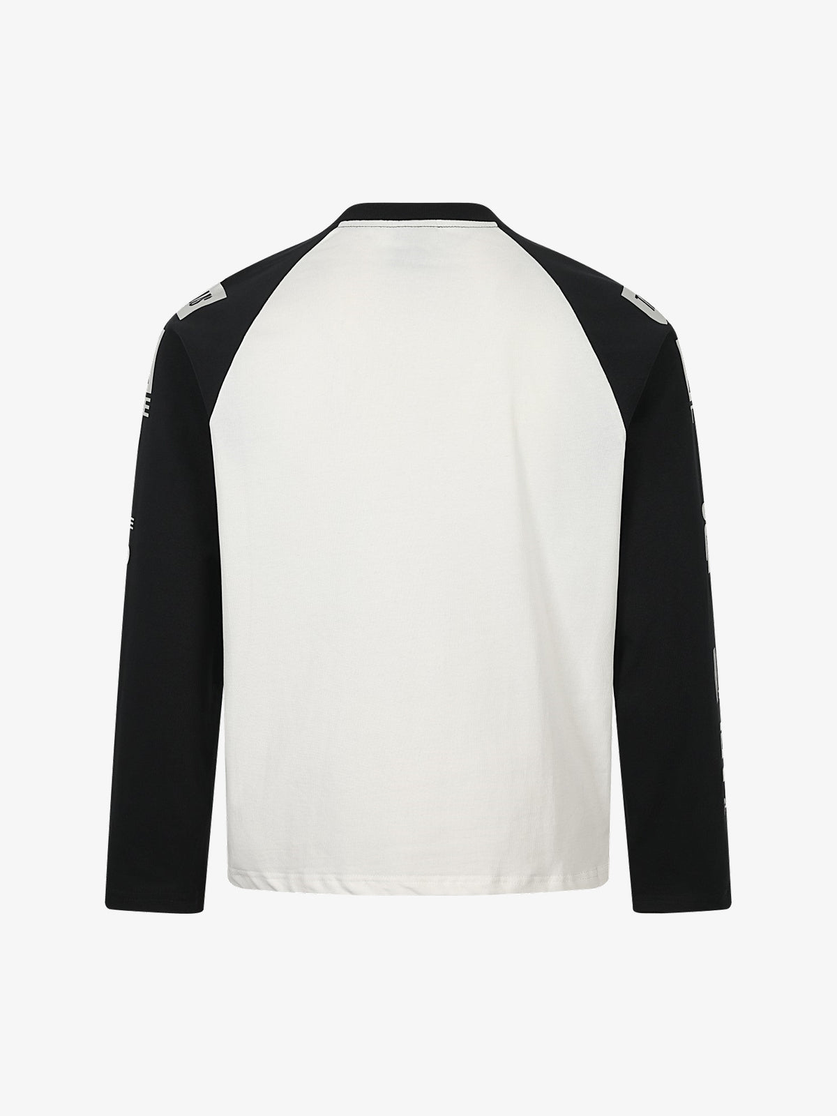 TAELE PLUS PORTRAIT PRINT CONTRAST SLEEVE SWEATSHIRT; White; back view