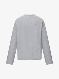 TAELE PLUS FLORAL SKETCH GRAPHIC SWEATSHIRT; Heather Gray; back view