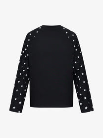 TAELE PLUS EYE GRAPHIC STAR SLEEVE SWEATSHIRT; Black; back view