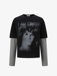 TRYTHM CLUB | PORTRAIT PRINT LAYERED SWEATSHIRT
