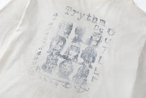TRYTHM CLUB WASHED PORTRAIT COLLAGE SWEATSHIRT; Beige; design detail