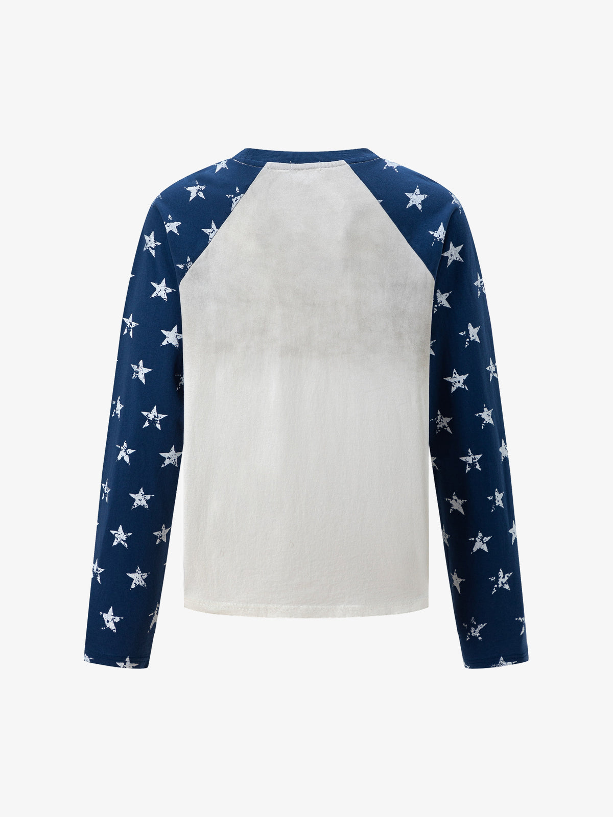 TRYTHM CLUB STAR SLEEVE GRAPHIC SWEATSHIRT; Blue; back view
