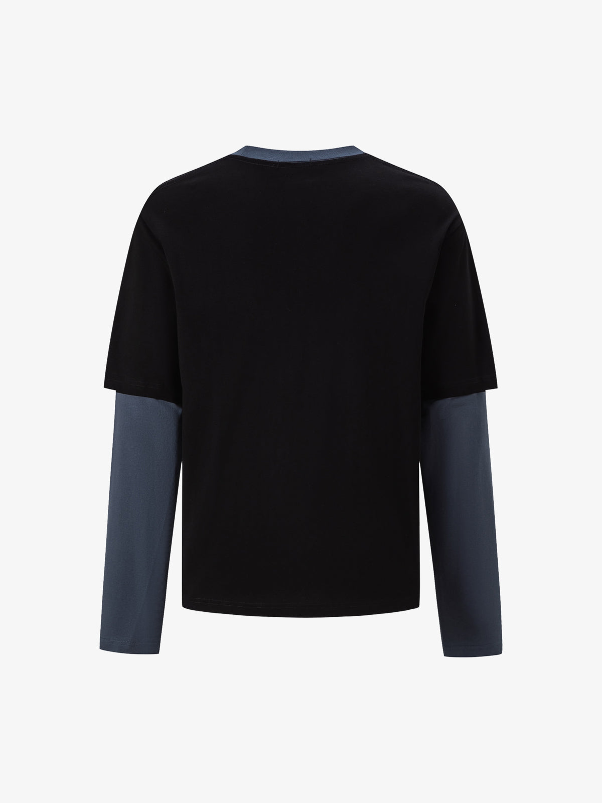 TRYTHM CLUB CONTRAST SLEEVE GRAPHIC SWEATSHIRT; Black; back view
