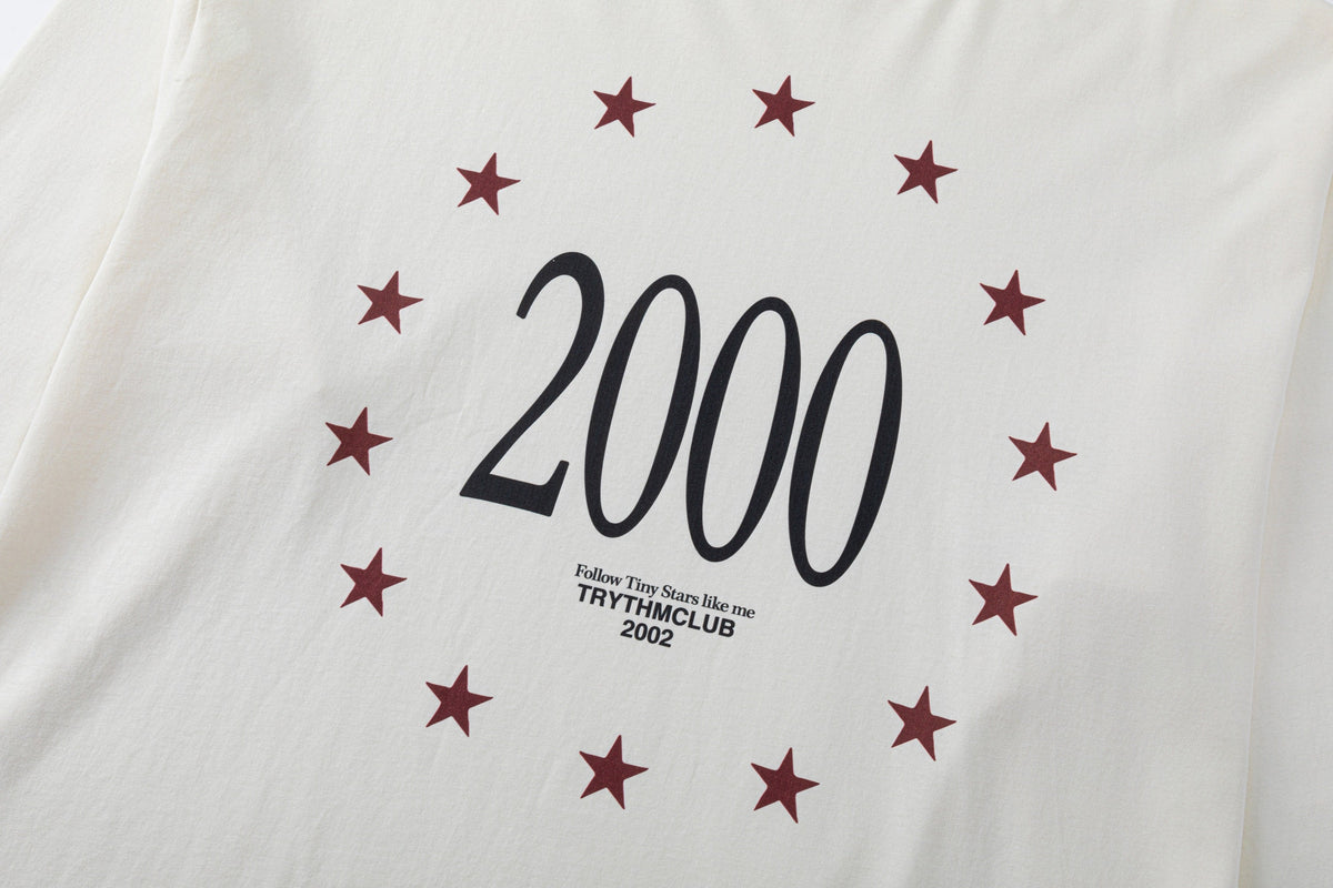 TRYTHM CLUB STAR 2000 GRAPHIC SWEATSHIRT; Beige; design detail