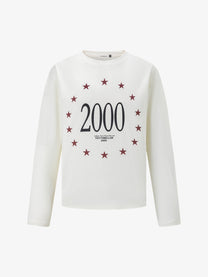 TRYTHM CLUB STAR 2000 GRAPHIC SWEATSHIRT; Beige; front view