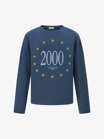TRYTHM CLUB STAR 2000 GRAPHIC SWEATSHIRT; Blue; front view