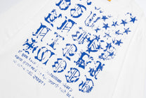 WOODLISE BLUE TYPOGRAPHY GRAPHIC SWEATSHIRT; White; design detail