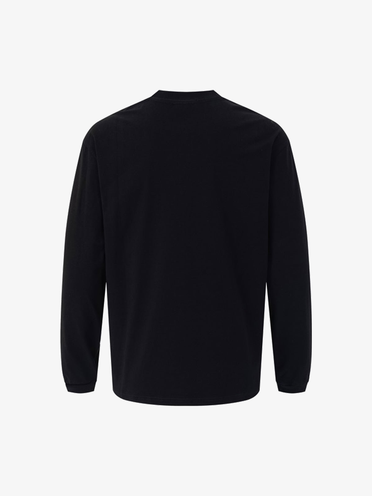 WOODLISE BLUE TYPOGRAPHY GRAPHIC SWEATSHIRT; Black; back view