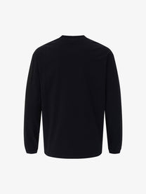WOODLISE BLUE TYPOGRAPHY GRAPHIC SWEATSHIRT; Black; back view