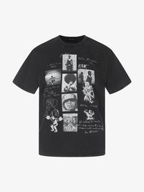 11KN PORTRAIT GRID GRAPHIC T-SHIRT; Black; front view