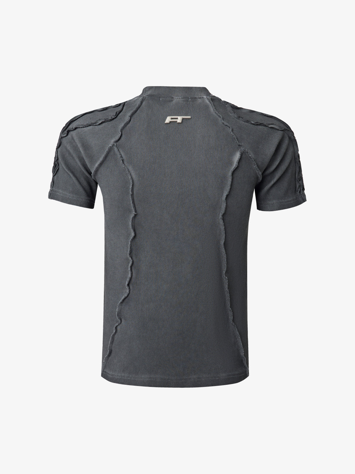 ATSF30 SCULPTED SEAM T-SHIRT; Dark Gray; back view