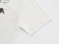 BLACK E78 SHADOW FIGURE GRAPHIC T-SHIRT; Cream; garment construction detail