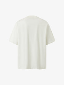 BLACK E78 SHADOW FIGURE GRAPHIC T-SHIRT; Cream; back view