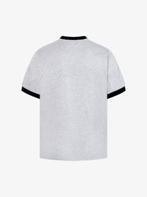 BLACK E78 DANGER POSTER COLLAGE T-SHIRT; Gray; back view