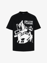 BLACK E78 | ON LIVE SCREEN COLLAGE T-SHIRT