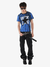 DETW ROCK STAR STRIPE T-SHIRT; Blue; model view