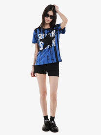 DETW ROCK STAR STRIPE T-SHIRT; Blue; model view