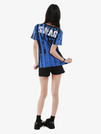 DETW ROCK STAR STRIPE T-SHIRT; Blue; model view