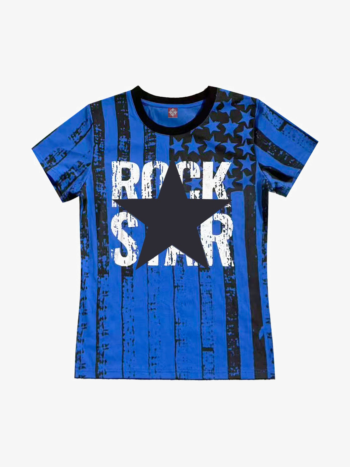 DETW ROCK STAR STRIPE T-SHIRT; Blue; front view