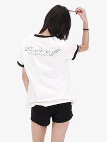 DETW ANGEL HEART RINGER T-SHIRT; White; model view