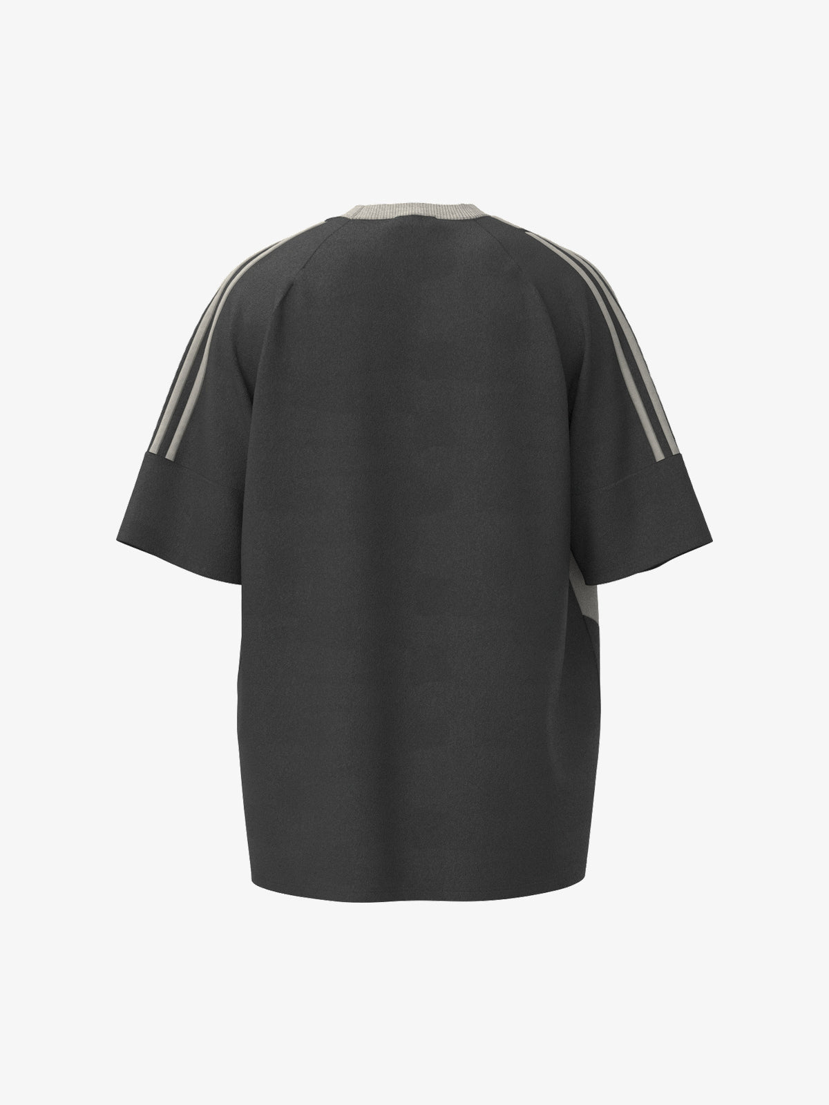 GLFS CONTRAST PANEL EMBROIDERED LOGO T-SHIRT; Gray; back view