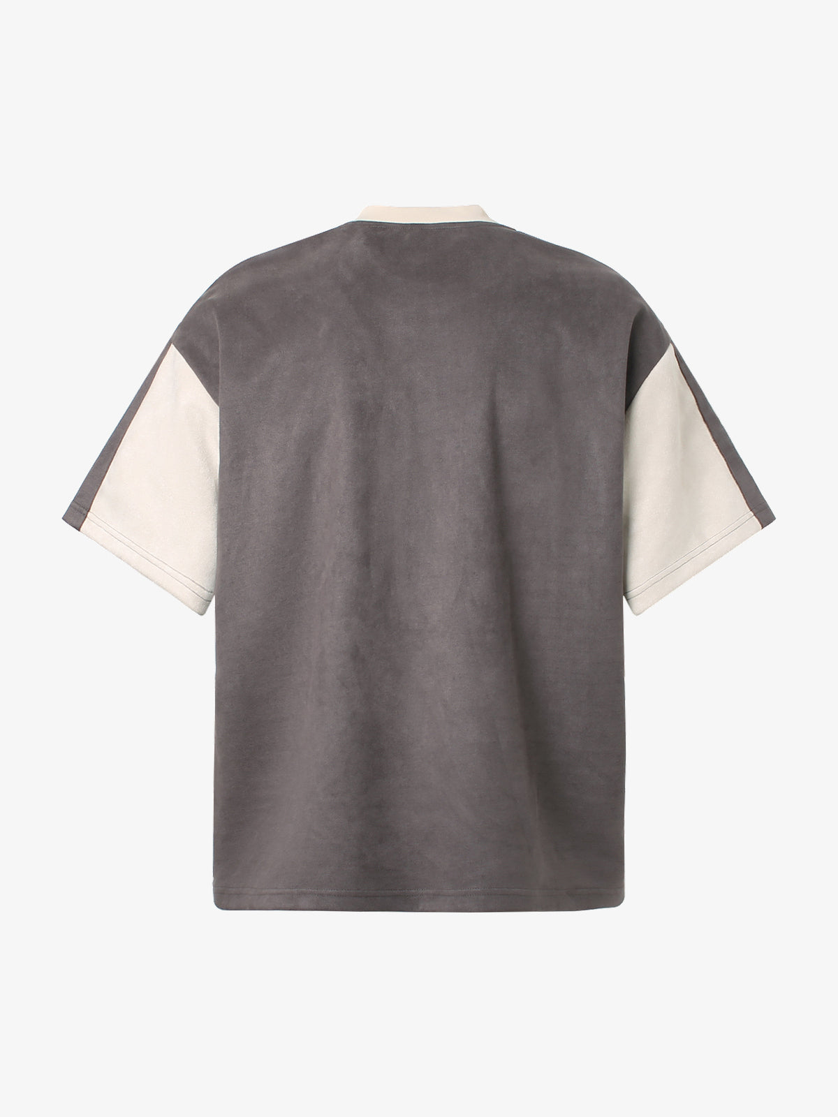 GLFS CURVED CONTRAST PANEL T-SHIRT; Beige; back view