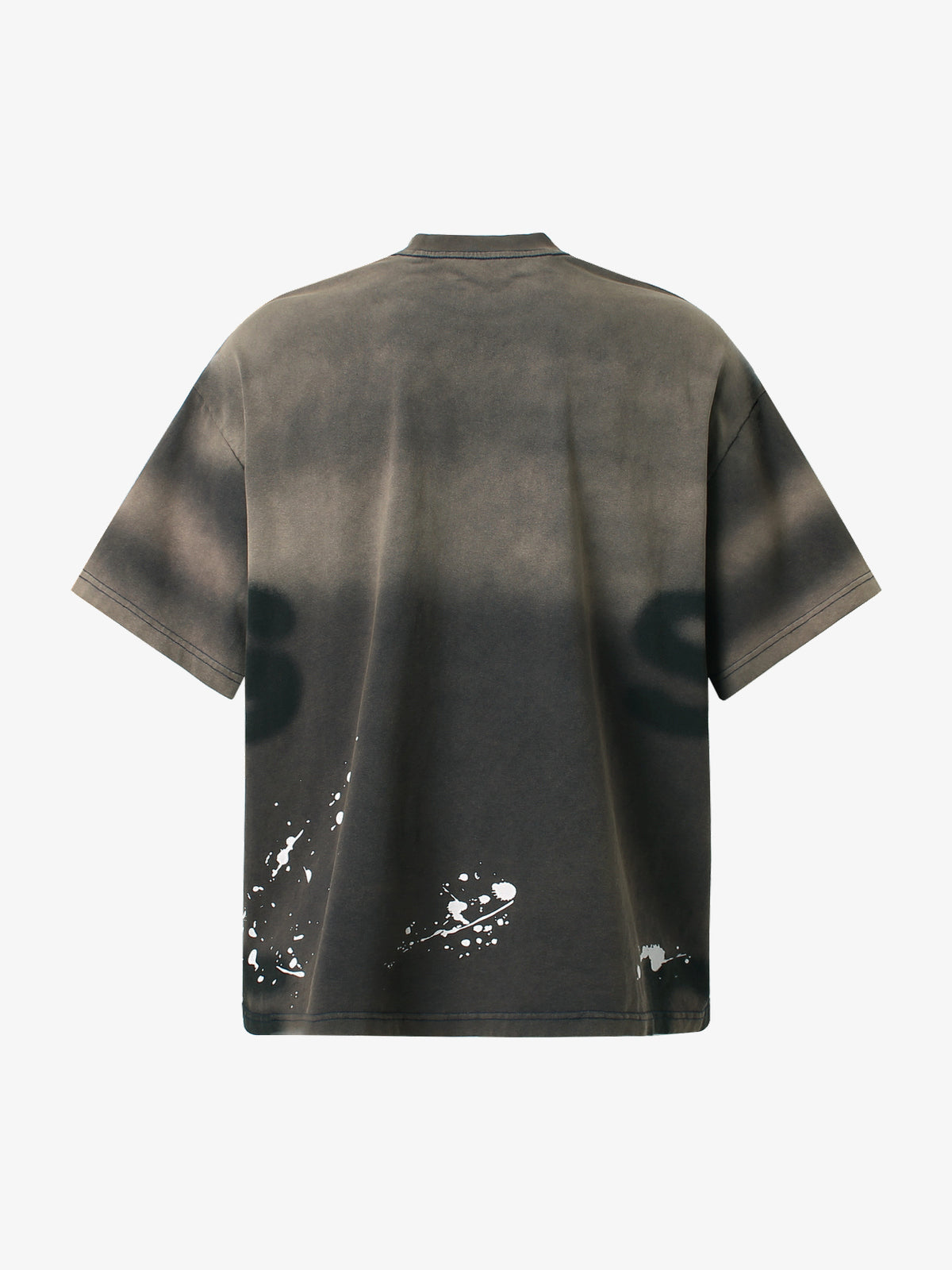GLFS GRADIENT INK SPLASH LETTERING T-SHIRT; Brown; back view