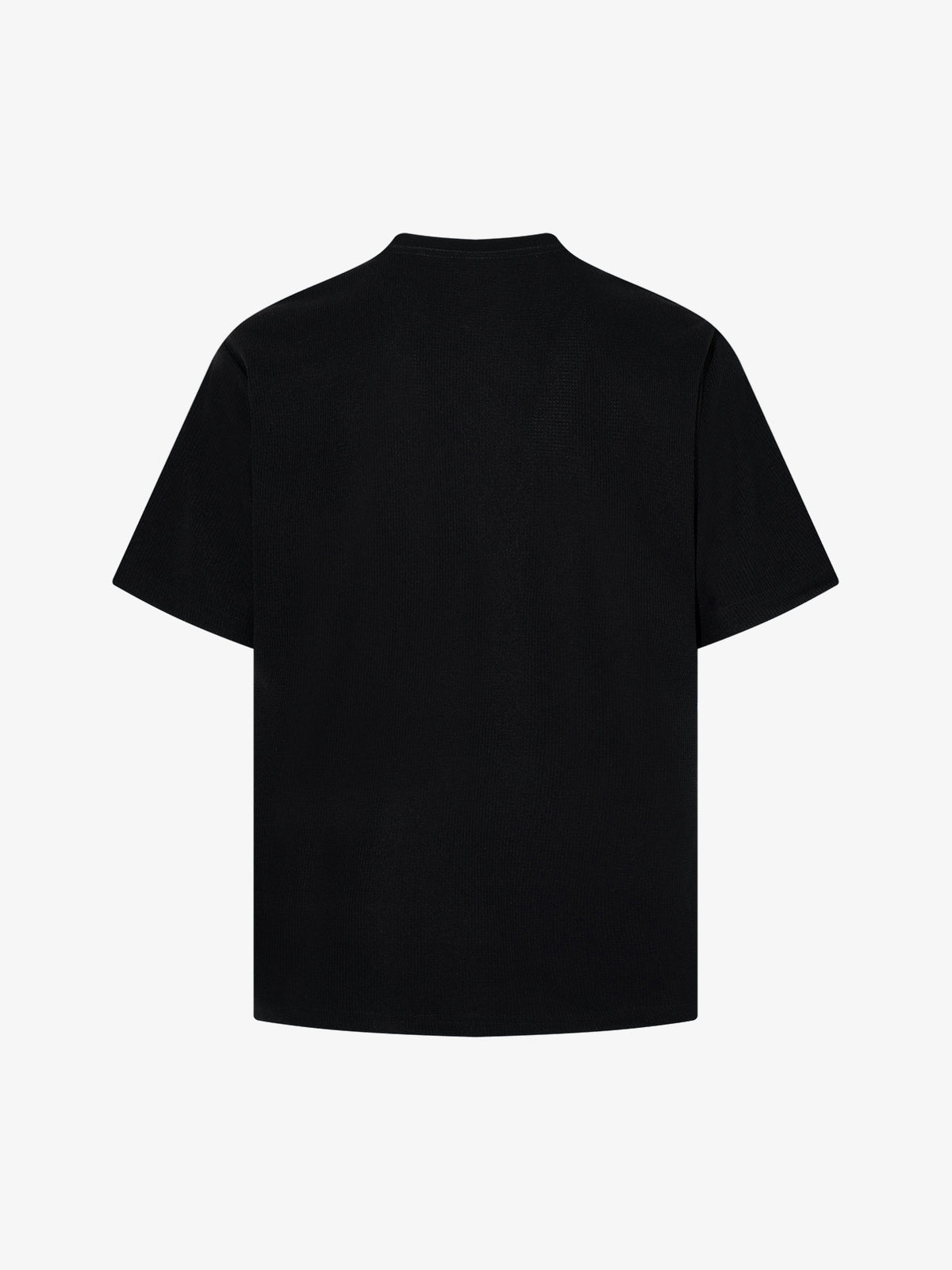 MCCNN PUNK COLLAGE WAFFLE T-SHIRT; Black; back view