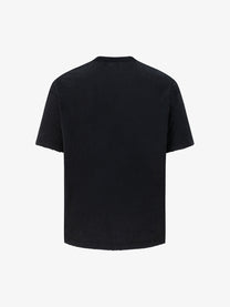 TRYTHM CLUB DISTRESSED TEXT COLLAGE T-SHIRT; Black; back view