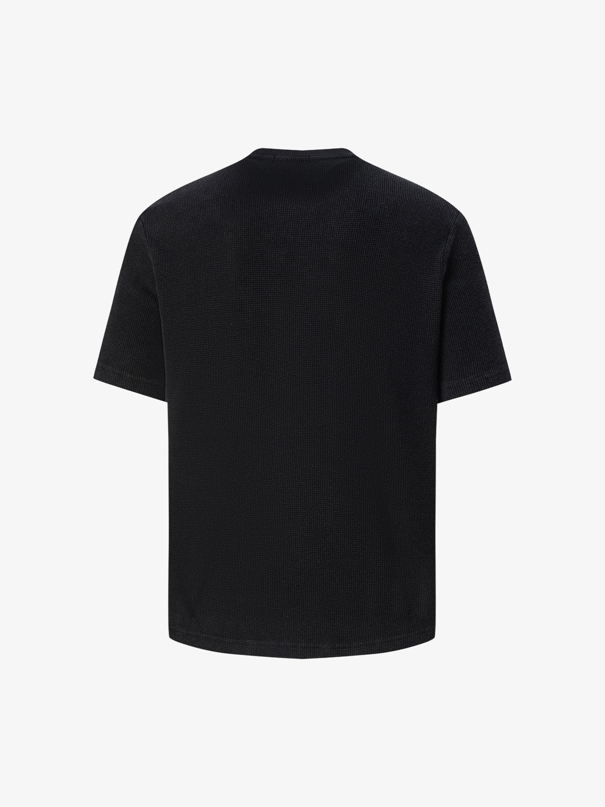 TRYTHM CLUB FADED COLLAGE WAFFLE T-SHIRT; Black; back view