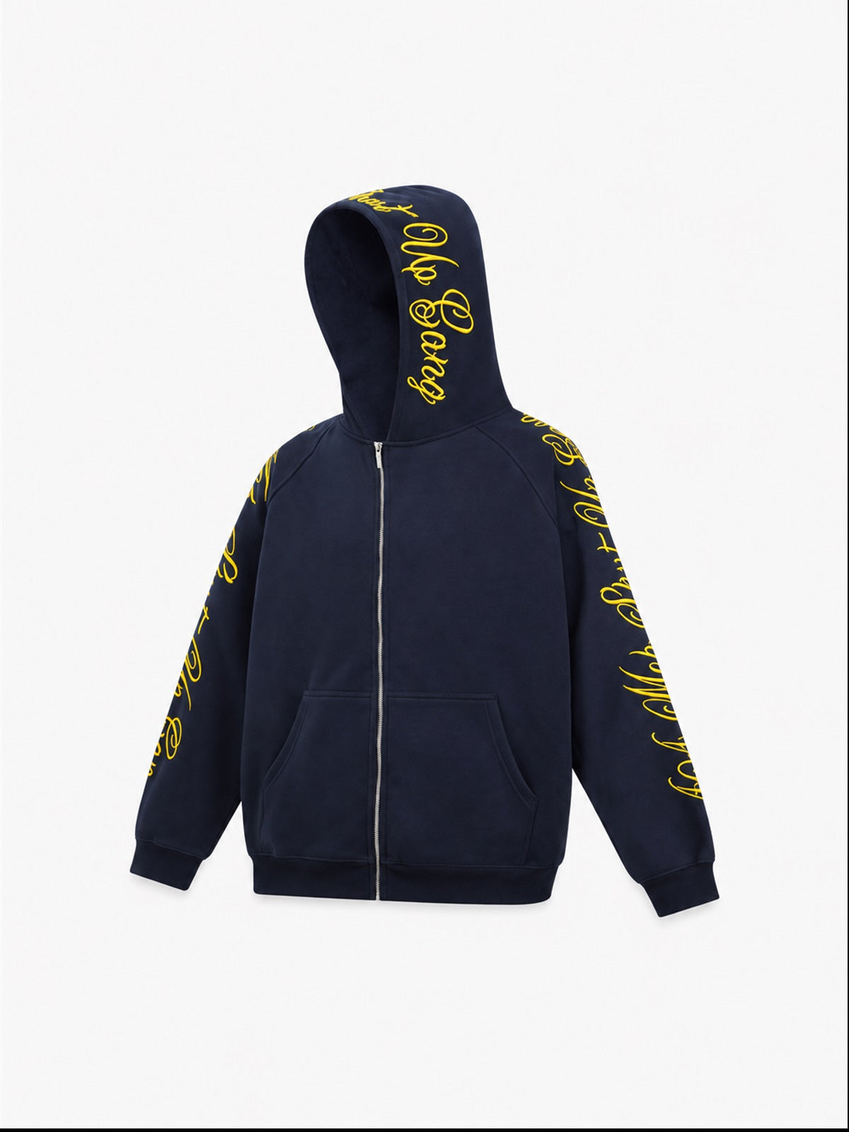404MOB | Sleeve Lettering Zip Up Hoodie - product detail