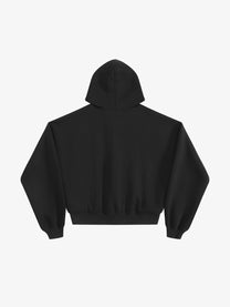 A PUEE | Fireman Clasp Zip Up Hoodie in Black - back view