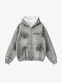 BE THRIVED | Washed Script Hoodie in Grey - front view